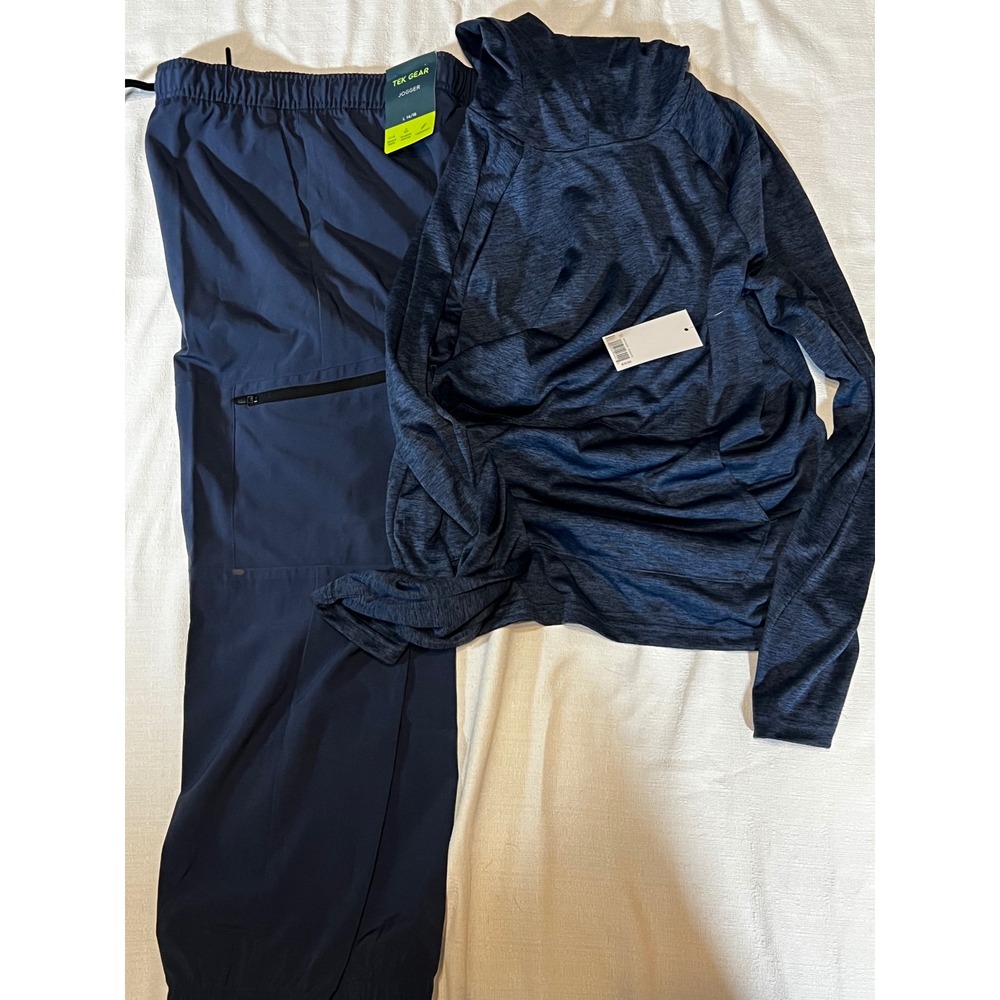 Tek Gear Boys Blue Activewear Set Hoodie and Joggers Size L 14/16 NWT